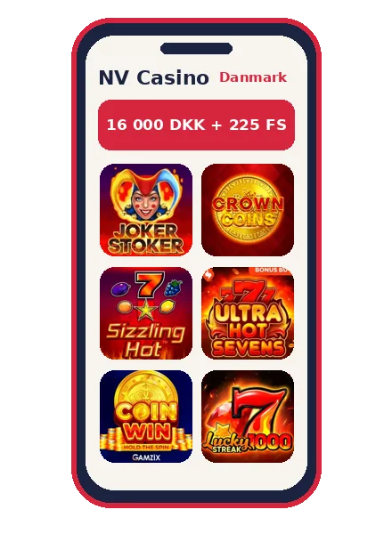 NV Casino-appen på mobilen
